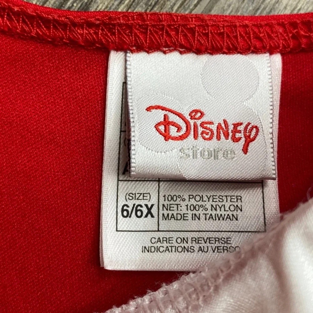 Disney Store Minnie Mouse Red Polka Dot Velvet Tulle Dress Girls Size 6/6X - Picture 3 of 9